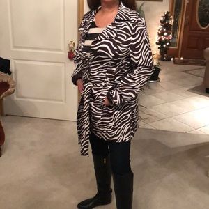 Zebra print pea coat
